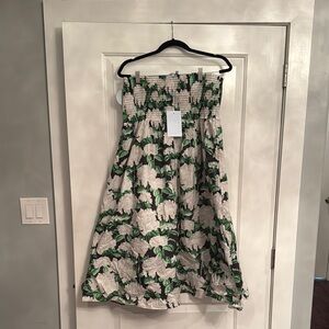 Floral Green and White Dress